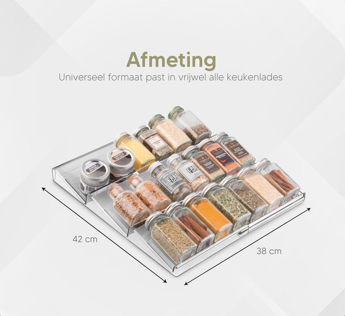  Johannes &amp; Co - 2 Set Kruidenrek Voor Lade - Keuken Organizer - Kruiden Organizer