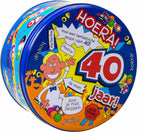 Merkloos 40 Jaar Snoeptrommel/voorraadtrommel Voor Man 14 X 7,5 Cm - 40e Verjaardag - 40e Verjaardag Cadeau / Versiering