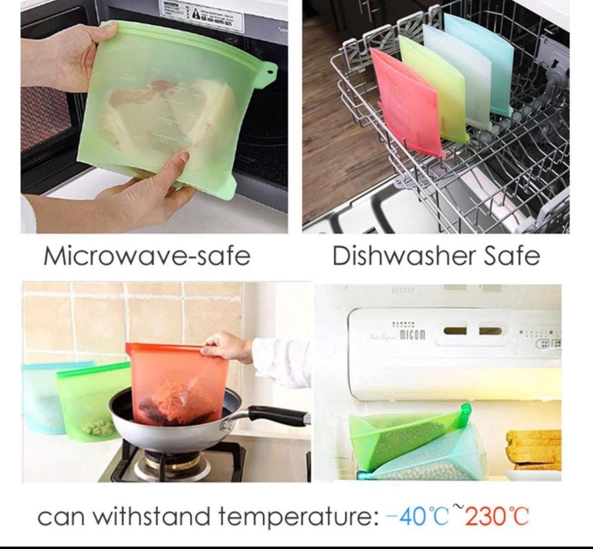  Siliconen Vershoudzakken - Set Van 8 ( 4x 1000ML + 4x 1500ML) -(Transparant, Rood, Groen, Blauw) - Duurzaam - Herbruikbaar - Vries &amp; Hitte Bestendig - Meal Prep - Opbergzak Maatbeker Meal Prep Container
