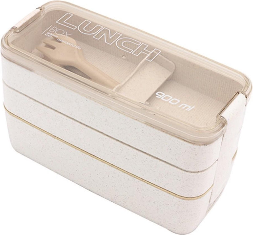  Lunchbox - Meal Prep Bakjes - Lunch Box Met Deksel - Meal Prep – Bento Box - Lunchtrommel Met Bestek Beige
