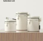  Koffiebonen Opbergbus- Koffiebonen Bewaren - Nieuw Voedsel Bewaren - Kitchen Merchandise - Vooraadbus - Bewaardozen - Kitchen Merchandise - 1.8L Vooraadpot - Voorraadpotten - Gebroken Wit Kleur - Opslagtank Voor Gedroogd Fruit- Opslag Van Koffiebonen
