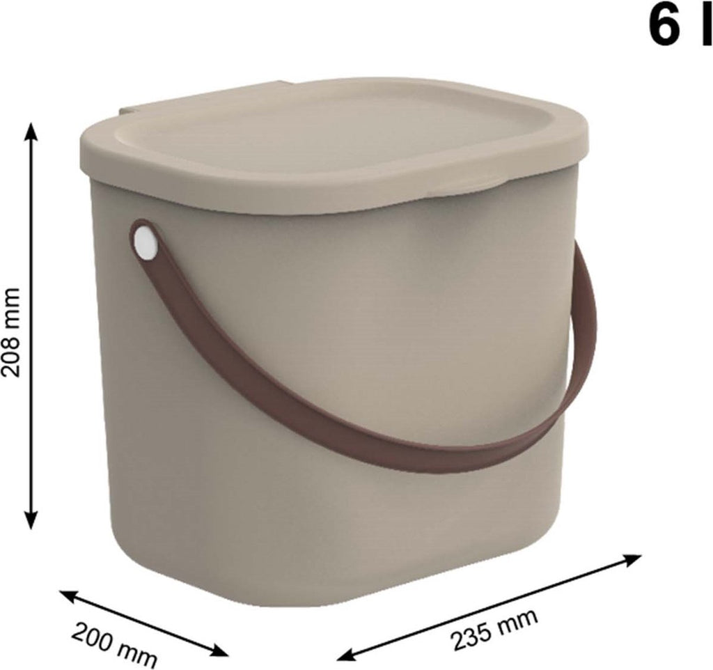  Rotho - Opbergcontainer / Voorraadbus Met Deksel 6L - Gerecycleerd Plastic BPA Vrij - Cappuccino