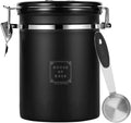  House Of Husk Koffieblik Met CO² Ventilatie - Bewaarblik - Voorraadbussen - Voorraadblik - RVS - Zwart - 1.5 Liter
