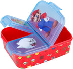Mickey Mouse Super Mario Broodtrommel 3 Vakjes - 18x13 Cm - Brooddoos - Lunchbox