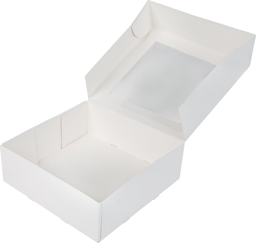  Taartdoos Met Venster 26x26x9cm. Wit 3st