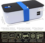  IFancy Lunchbox Tasty - Bento Lunch Box 1000ml - Dicht &amp; Lekvrij Voor Kinderen &amp; Volwassenen - Kantoor &amp; School - BPA Vrij - Vaatwasser Magnetron &amp; Vriezer Lunch Box (Blauw)