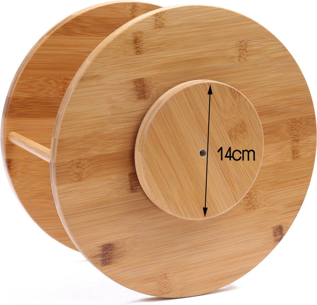 Merkloos Decopatent® Kruidenrek / Fruitschaal Bamboe - Rond - Kruiden Carrousel - Draaibaar - Staand Bamboe Specerijenrek Draaiplateau - Fruitrek