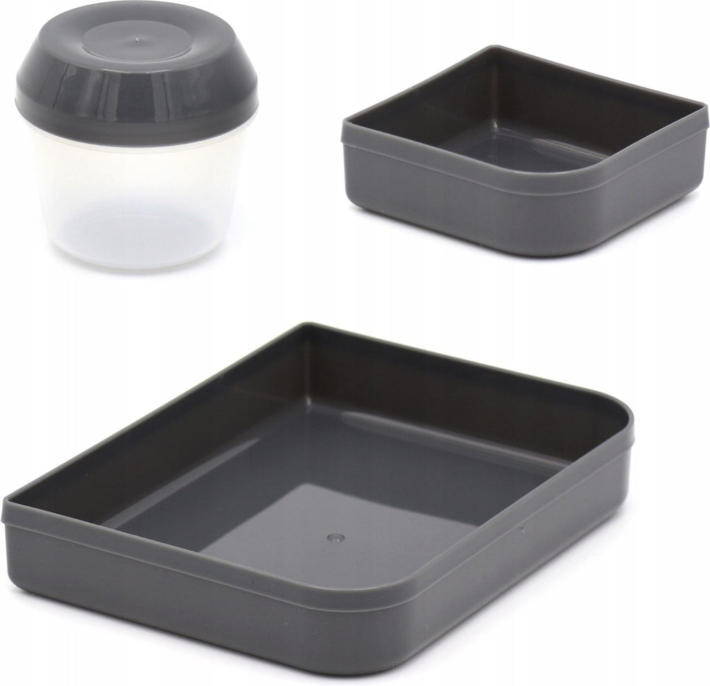  Lunchbox - Broodtrommel Inclusief Sausbeker - 3 Compartimenten - Saladebox - Brooddoos Met Yoghurtpotje