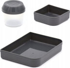  Lunchbox - Broodtrommel Inclusief Sausbeker - 3 Compartimenten - Saladebox - Brooddoos Met Yoghurtpotje