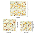  Bijenwas Doek - 3-pack - Bees Wrap - Bijen En Honingraat Print