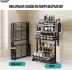  TammaT - Kruidenrek - Kruidenrek Staand - Inklapbare Keukenrek - 3-laags 35x21x56,5CM - Keuken Organizer - Aanrecht Organizer - Keuken Opslag - Roestvrij Staal - Opbergrek - Keuken Organizers - Roestvrij En Krasvrij