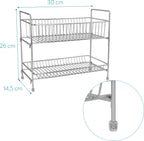  Navaris Stalen Kruidenrekje 2 Laags - Kruidenrek Staand - Rek Voor Kruidenpotjes En Glaasjes - Multifunctionele Organizer Voor Keuken En Badkamer