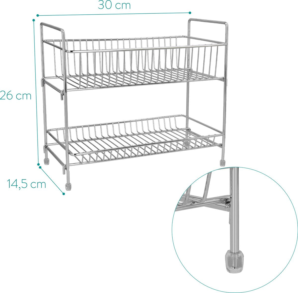  Navaris Stalen Kruidenrekje 2 Laags - Kruidenrek Staand - Rek Voor Kruidenpotjes En Glaasjes - Multifunctionele Organizer Voor Keuken En Badkamer