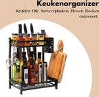  Pazzo Goods - Keuken Organizer - Keukenrek - Zwart - Metaal - 2 Laags - Multifunctioneel - Zwart -