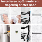  Mmoods Kruidenrek Ophangbaar Zonder Boren - 4 Laags Voor 24 Kruidenpotjes - Speciaal Voor Muur, Wandkast, Kastdeur - Hangende Kruidenorganizer Keuken - Keukenaccessoires
