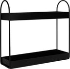  QUVIO Kruidenrek Staand - Keukenrek - Kruidencarrousel - Aanrecht Organizer -Keuken Organizer - Opbergrek - Metaal - 10 X 32 X 29 Cm - Zwart