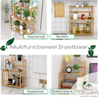  Cellavi Duurzaam Kruidenrek Staand Van Bamboe - Keukenrek Verstelbaar - Keuken Accessoires - Stevige Constructie - Multifunctioneel En Waterafstotend