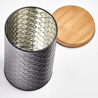  2x Bewaar/voorraad Blikken Zwart 10,5 X 18 Cm 2 Liter - Zeller - Keukenbenodigdheden - Keukenaccessoires/decoratie - Vers Houden - Voorraad/bewaar/opslagblikken - Koek/snoeptrommels