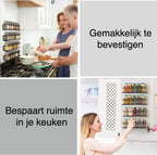  Kruidenrek Ophangbaar Kruidenpotjes Wandrek Organizer Keuken Accessoires - Zwart - Geschikt Voor Bijna Alle Kruidenpotjes