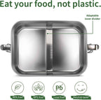  Bamboe Lunch Box 1400 Ml | Broodbox | Ecologisch | Roestvrijstalen Lunchbox | Bentobox No Leak | Smaakloos | Bamboe Grote Broodtrommel | Lunchbox Volwassenen | Lunchbox RVS Bamboe | Bambaw