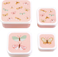  A Little Lovely Company - Brooddoos - Broodtrommel - Lunch &amp; Snack Box Set Van 4 - Vlinders