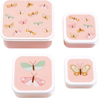  A Little Lovely Company - Brooddoos - Broodtrommel - Lunch &amp; Snack Box Set Van 4 - Vlinders