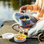  Koziol – Lunchbox / Lunchpot 1.0L – Praktische Muesli / Salade Beker To Go - 3 Compartimenten – Geschikt Voor Vriezer, Magnetron En Vaatwasser