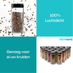  TidyHome Kruidenrek Draaibaar - Kruidenpotjes - Kruiden Carrousel - 20 Kruidenpotjes - Zwart - RVS - Draaibaar - Aanrecht Organizer - Inclusief Labels, Pen En Trechter - Keuken Organizer