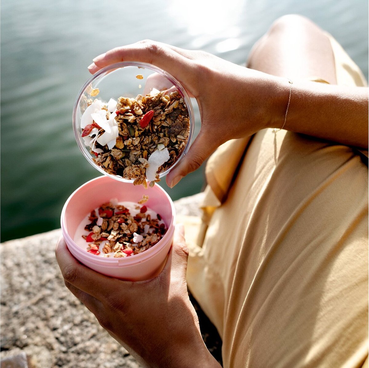  Mepal – Limited Edition Lunchpot Ellipse – Praktische Muesli Beker To Go – Lemon Vibe – Geschikt Voor Vriezer, Magnetron En Vaatwasser- Onbeperkt Genieten