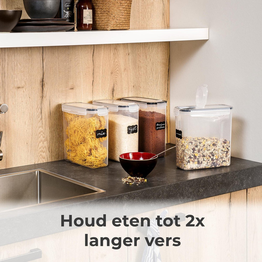  Stosh Voorraadpotten - Voorraadbussen - Vershouddoos - 4 Stuks - 4.0L - BPA Vrij - Kunststof