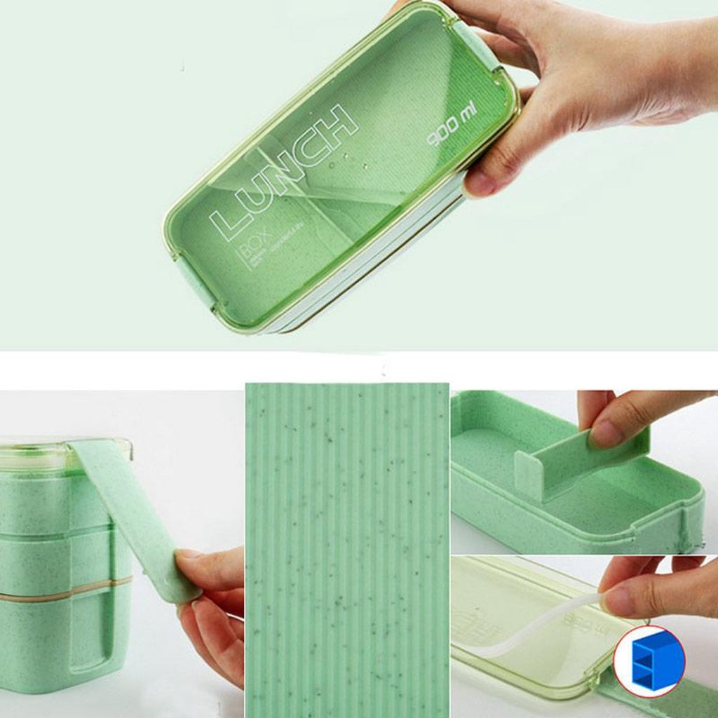  Lunchbox - Meal Prep Bakjes - Lunch Box Met Deksel - Meal Prep – Bento Box - Lunchtrommel Met Bestek Beige