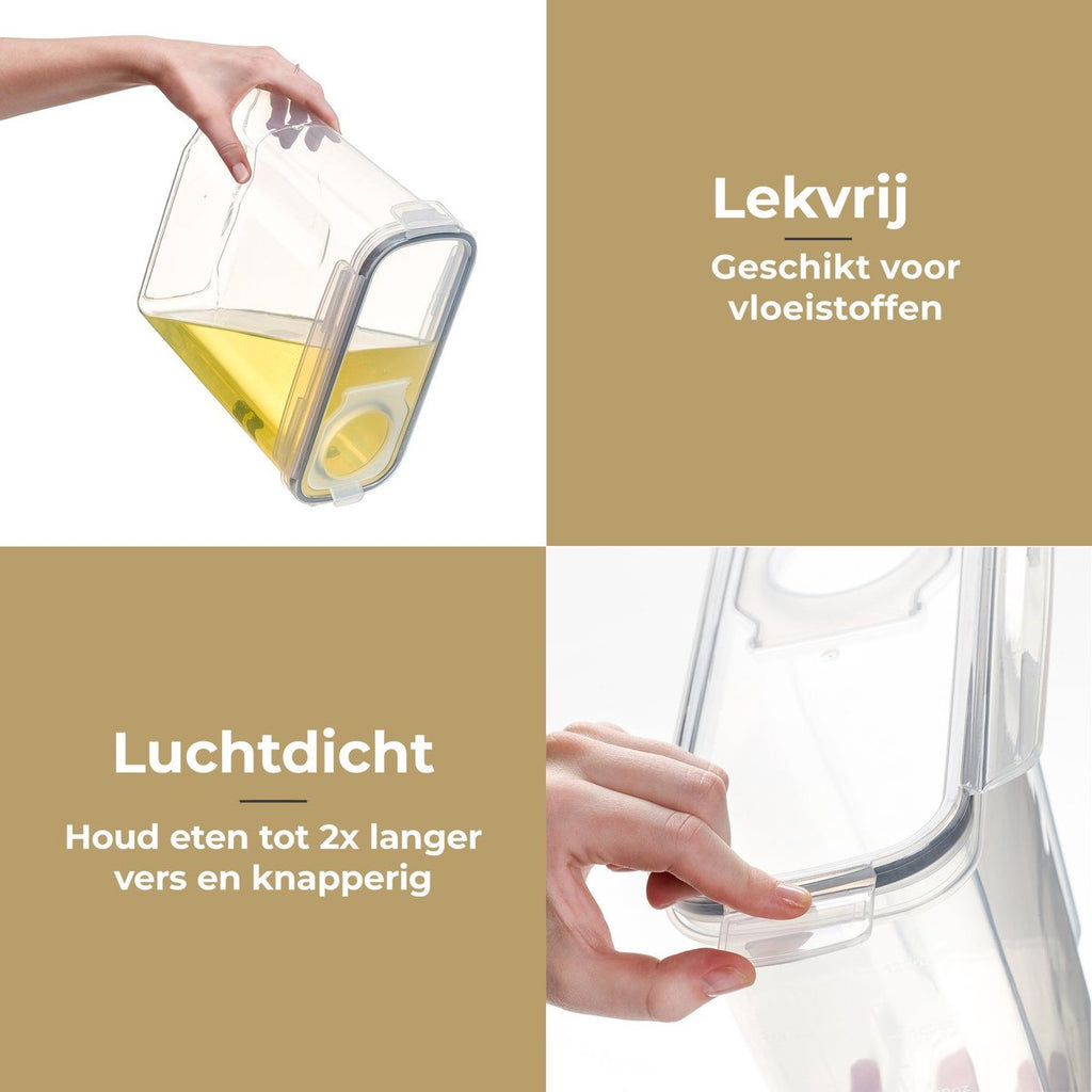  Stosh Voorraadpotten - Voorraadbussen - Vershouddoos - 4 Stuks - 4.0L - BPA Vrij - Kunststof