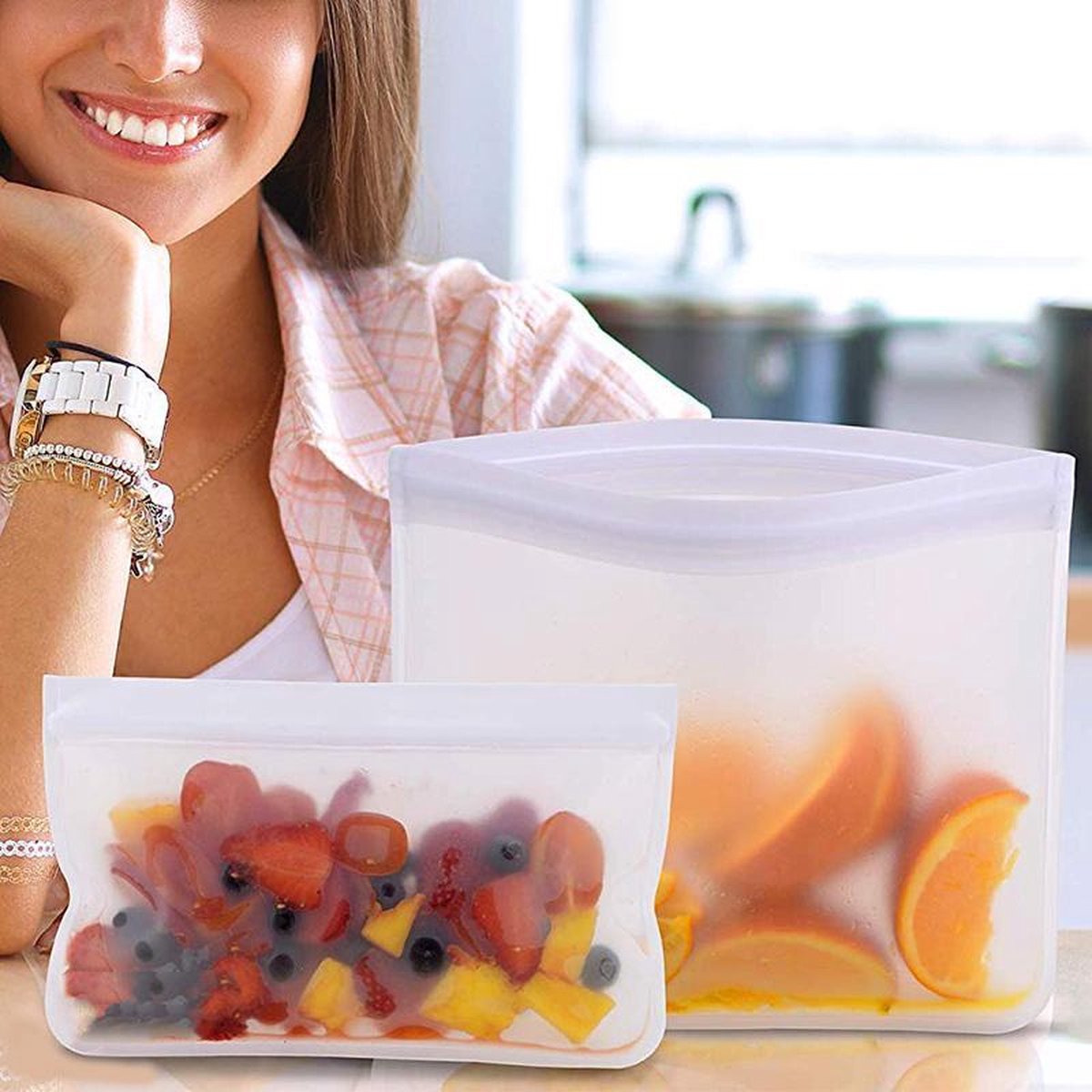 Siliconen Vershoudzakken | Diepvrieszakken | Set Van 10 | Duurzaam | Herbruikbaar Boterhamzakje | Mealprep