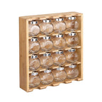 Merkloos Decopatent® Kruidenrekje Ophangbaar - Kruidenrek Inclusief 16 Kruidenpotjes - Bamboe Hout - 4 Laags