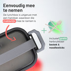  Triple J® Lunchbox - Broodtrommel - Lucht- &amp; Lekvrij - Incl. Bestek - Magnetron &amp; Vaatwasser Bestendig