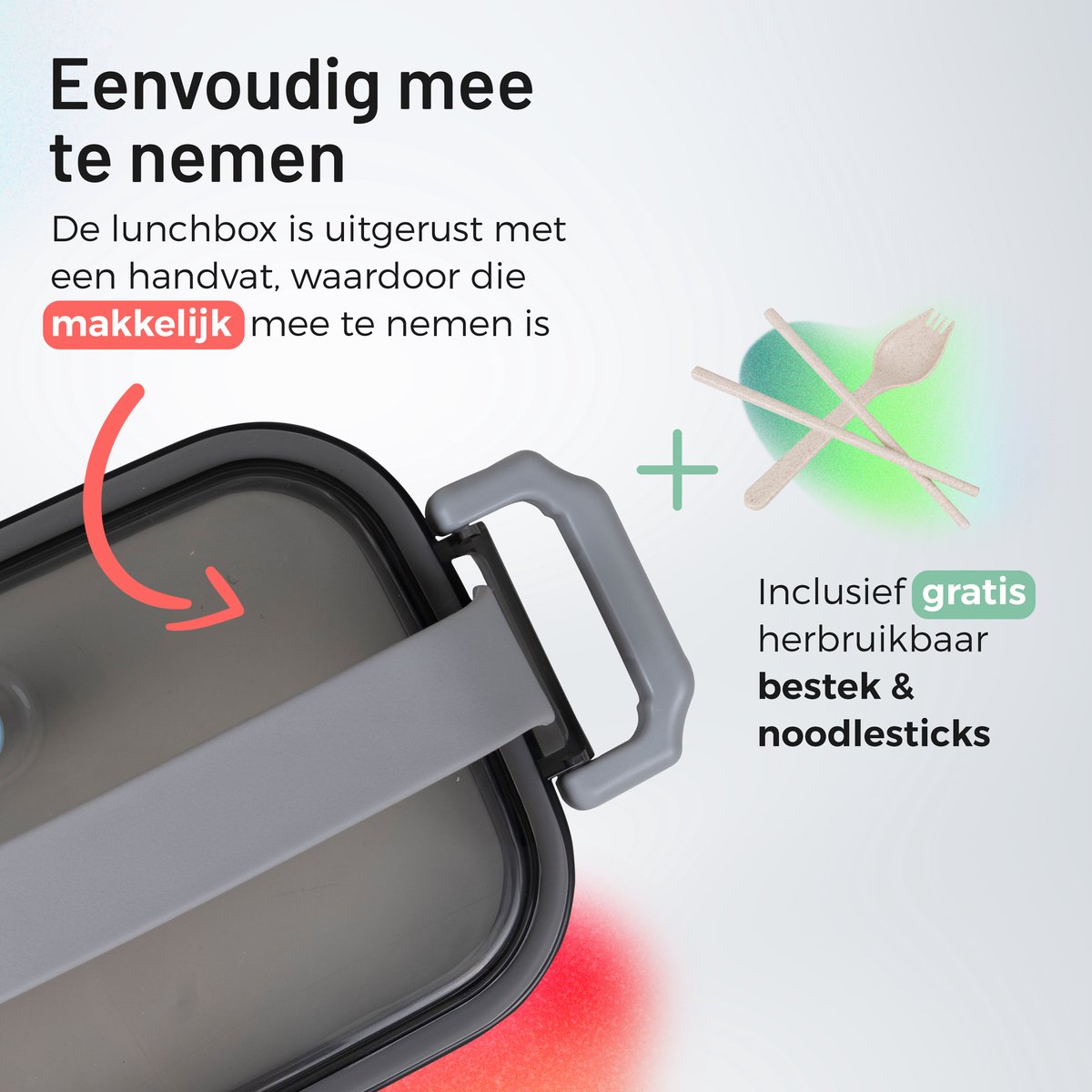 Triple J® Lunchbox - Broodtrommel - Lucht- &amp; Lekvrij - Incl. Bestek - Magnetron &amp; Vaatwasser Bestendig