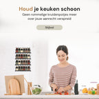  Comforder Kruidenrek Ophangbaar - Kruiden Organizer - 4 Kruidenrekken - Voor 24 Kruidenpotjes - Zwart