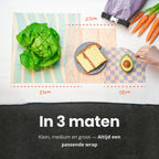  BROODNODIG® - Bijenwas Wraps (Bijenwas Doek) - Set Van 4 - 1S, 2M, 1L - Foodwrap - Beeswax Wraps - Bee Wrap - Beewax - Bijenwasdoek - Zero Waste - Duurzaam Cadeau - Herbruikbaar Boterhamzakje