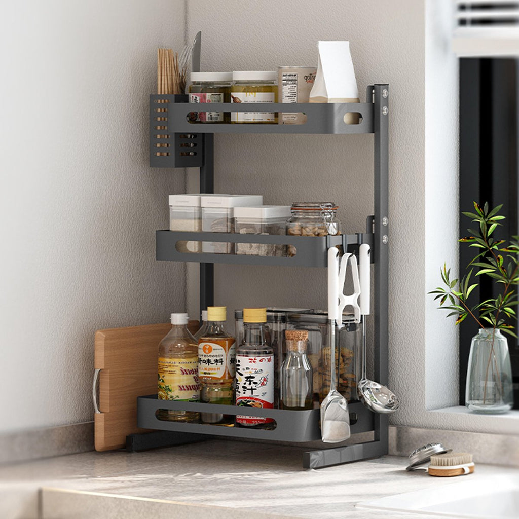  Chefs Cuisine Kruidenrek - Kruidenrek Staand - Keukenrek -aanrecht Organizer - Bureau Organizer - Keuken Organizers - Roestvrij Staal
