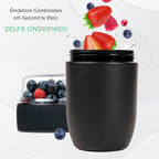 Coninx Yoghurtbeker To Go - Muesli Beker To Go - Lunchbeker - Mueslibeker 640ml (450ml+190ml) - Zwart