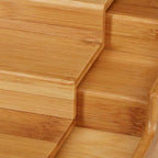 Merkloos Decopatent® Kruidenrekje Uitschuifbaar - Staand 3 Laags Kruidenrek Voor 36 Kruidenpotjes - Specerijen Rek - Bamboe Hout