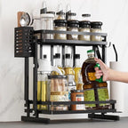  TammaT - Kruidenrek - Kruidenrek Staand - Inklapbare Keukenrek - 3-laags 35x21x56,5CM - Keuken Organizer - Aanrecht Organizer - Keuken Opslag - Roestvrij Staal - Opbergrek - Keuken Organizers - Roestvrij En Krasvrij