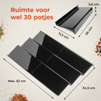  Goedewaere Kruidenrek Lade - 6 Stuks - Keuken Organizers - Keukenlade Organiser - Kruiden Organizer - Uitschuifbaar - Kunststof
