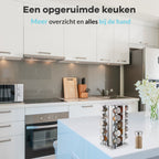  LuZana® Draaibaar Kruidenrek -RVS- Staand Met Potjes - 20 Kruidenpotjes Met Strooideksel – Incl. Labels, Krijtstift En Trechter