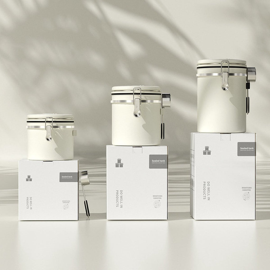  Koffiebonen Opbergbus- Koffiebonen Bewaren - Nieuw Voedsel Bewaren - Kitchen Merchandise - Vooraadbus - Bewaardozen - Kitchen Merchandise - 1.8L Vooraadpot - Voorraadpotten - Gebroken Wit Kleur - Opslagtank Voor Gedroogd Fruit- Opslag Van Koffiebonen