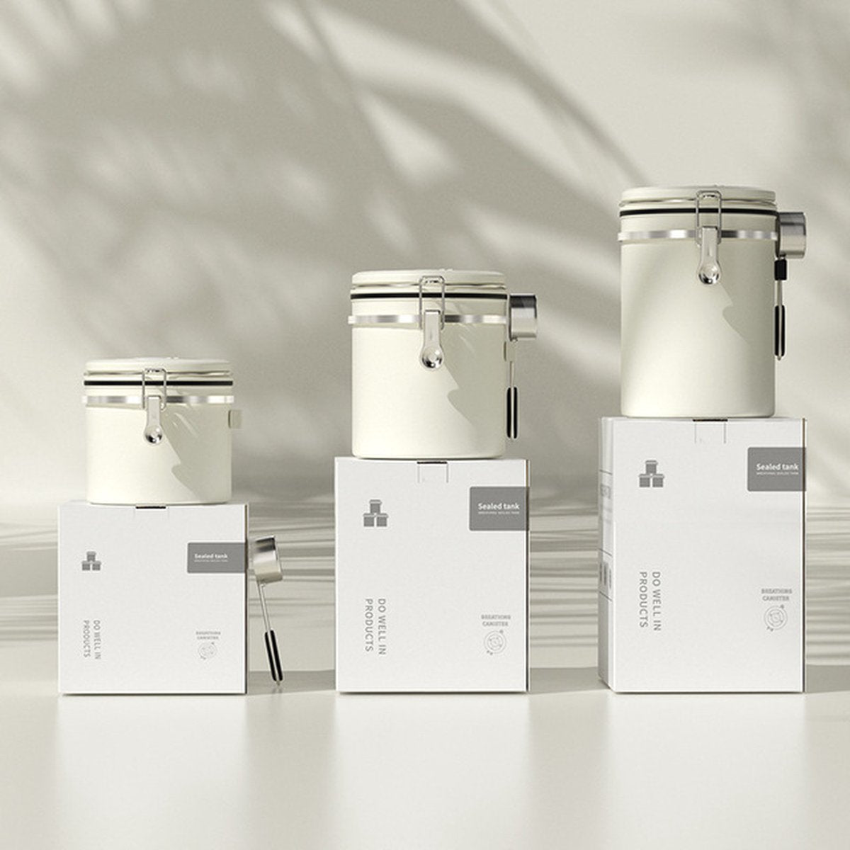  Koffiebonen Opbergbus- Koffiebonen Bewaren - Nieuw Voedsel Bewaren - Kitchen Merchandise - Vooraadbus - Bewaardozen - Kitchen Merchandise - 1.8L Vooraadpot - Voorraadpotten - Gebroken Wit Kleur - Opslagtank Voor Gedroogd Fruit- Opslag Van Koffiebonen