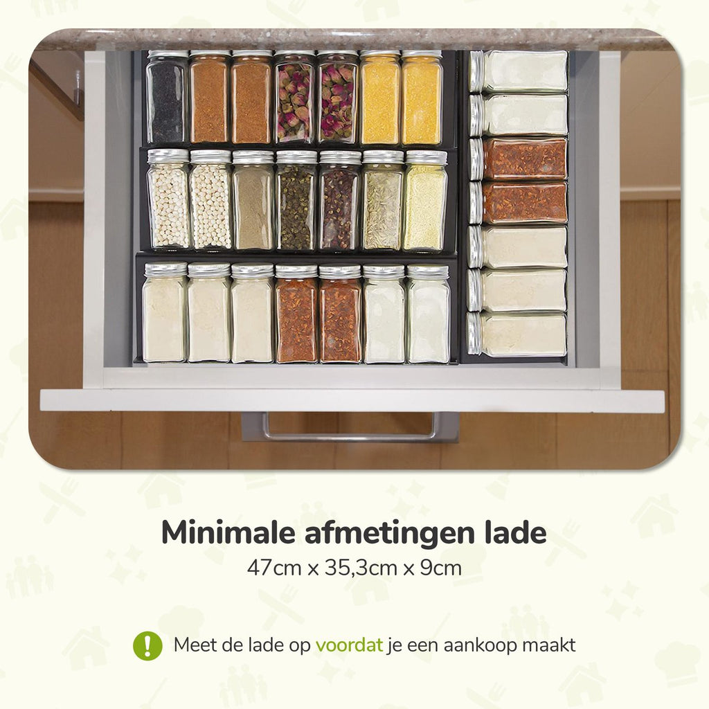  Kruidenrek Lade - Zwart - 4 Laags - Aluminium - Kruidenpotjes Opbergen