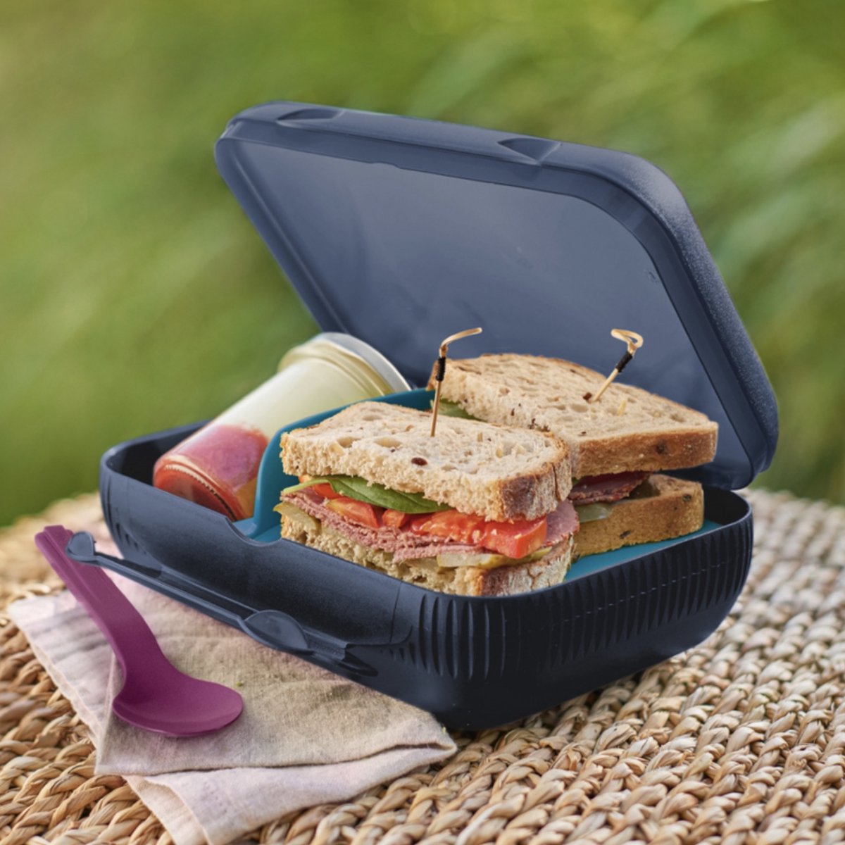  Tupperware Snackpack Blauw