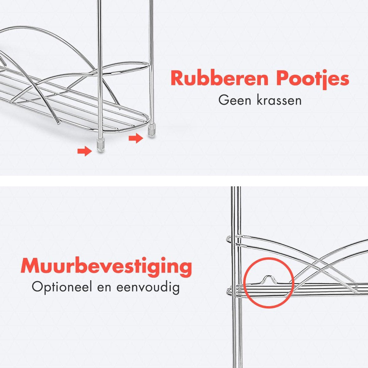  KitchenBrothers Kruidenrek - Staand - Voor 21 Potjes - 3 Laags - Chroom