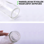 Merkloos Draaibaar Kruidenrek Met 20 Kruidenpotjes - Kruidenrek Staand - Aanrecht Organiser - Glazen Potjes Met Deksel - Inclusief 32 Etiketten En 1 Uitwisbare Stift - Ronde Afwerking - Zwart